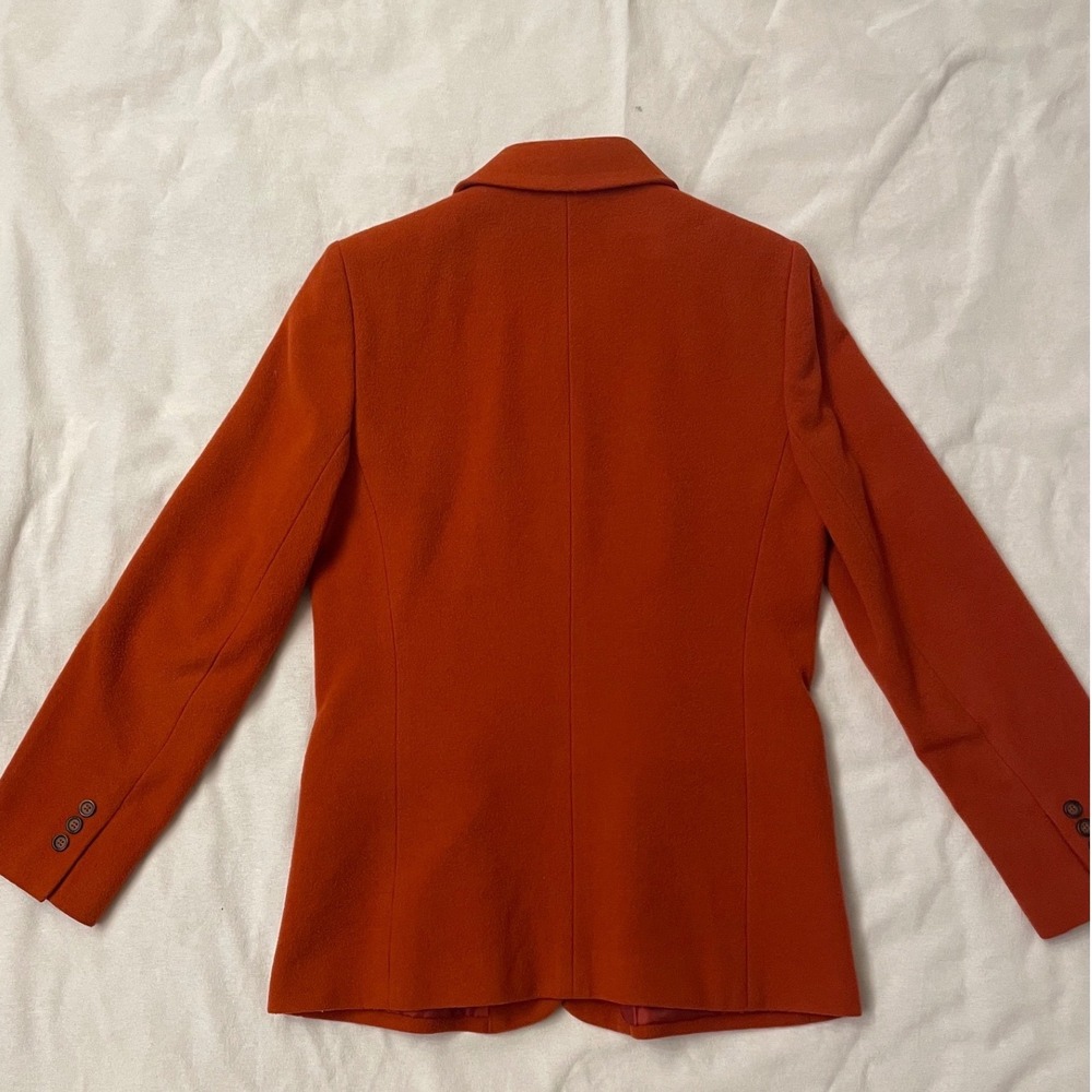 Harve Benard Vintage Wool Cashmere Blazer Orange Rust Button Up Jacket Size 8 - Picture 5 of 9
